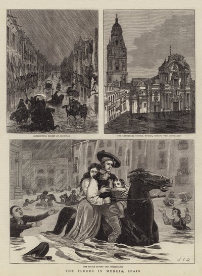 De Overstromingen in Murcia, Spanje door John Charles Dollman